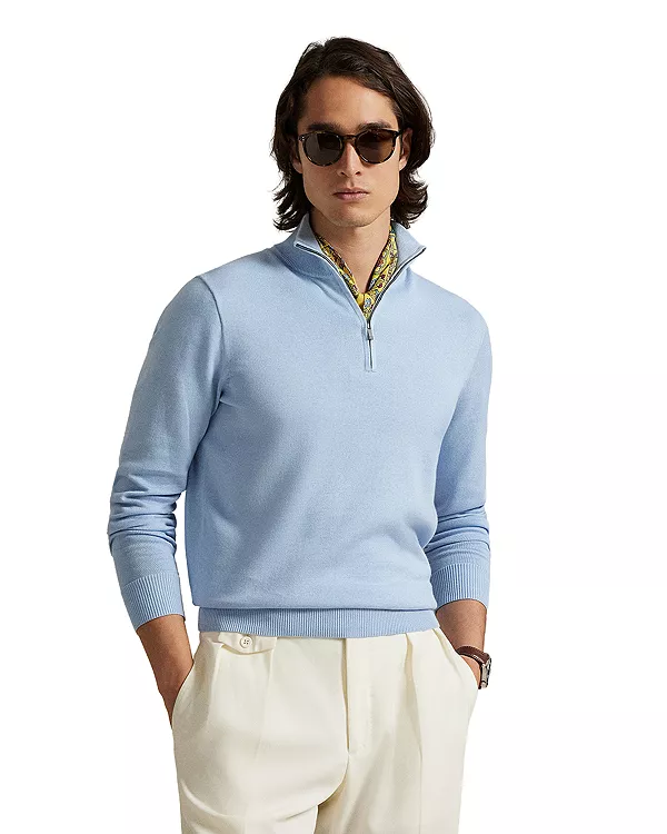 Хлопковый свитер с воротником-стойкой на молнии до середины груди Polo Ralph Lauren, синий
Хлопковый свитер с воротником-стойкой на молнии до середины груди Polo Ralph Lauren, синий