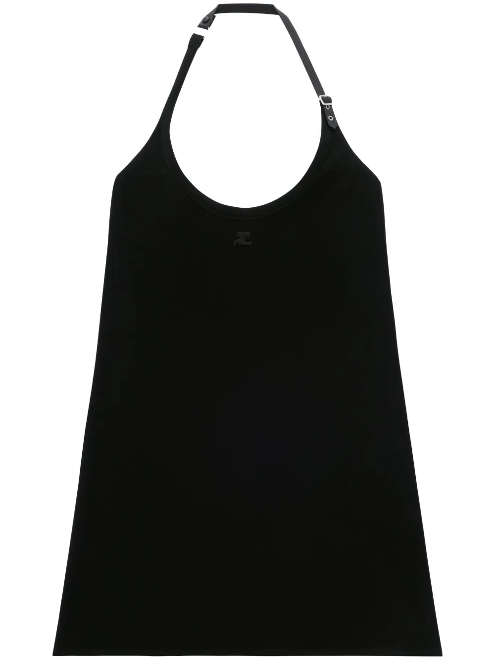 Платье мини с вырезом халтер и нашивкой-логотипом Courrèges, черный
Платье мини с вырезом халтер и нашивкой-логотипом Courrèges, черный