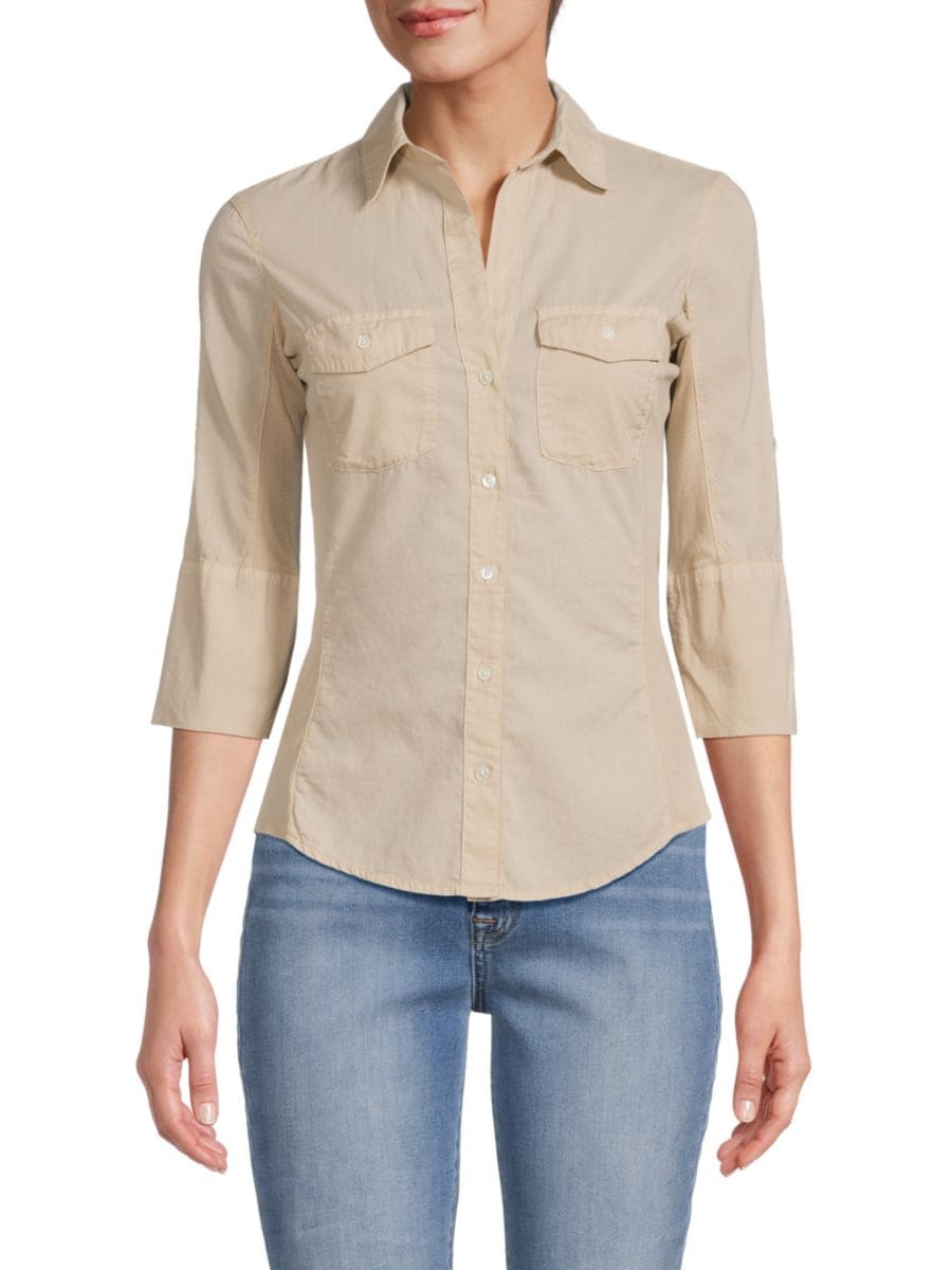 Рубашка с расклешенным воротником James Perse, цвет Biscuit 
Рубашка с расклешенным воротником James Perse, цвет Biscuit