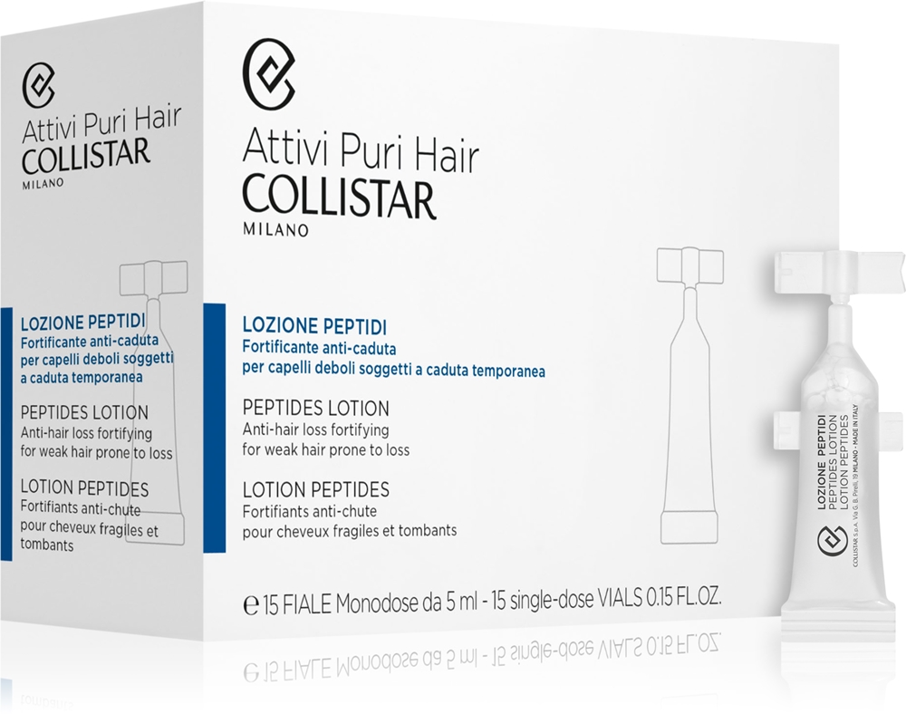 Лосьон для волос с пептидами, масло для волос против выпадения волос с пептидами Collistar, 15× 5 мл
Лосьон для волос с пептидами, масло для волос против выпадения волос с пептидами Collistar, 15× 5 мл