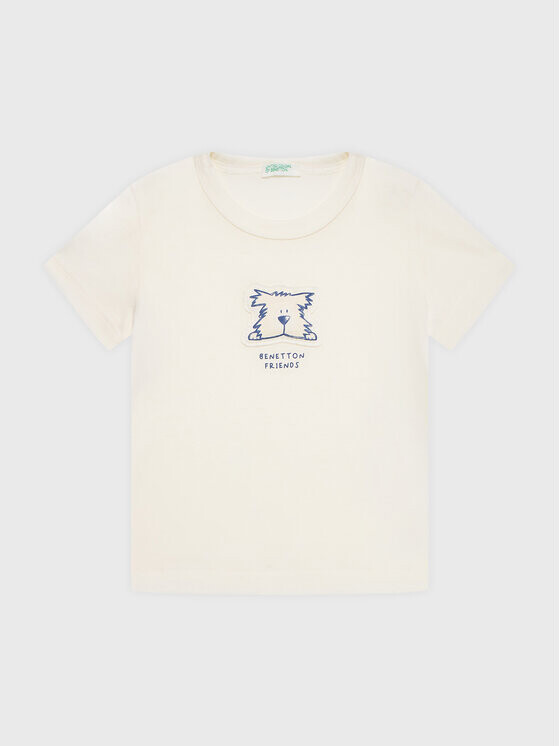 Футболка стандартного кроя United Colors Of Benetton, экрю 
Футболка стандартного кроя United Colors Of Benetton, экрю