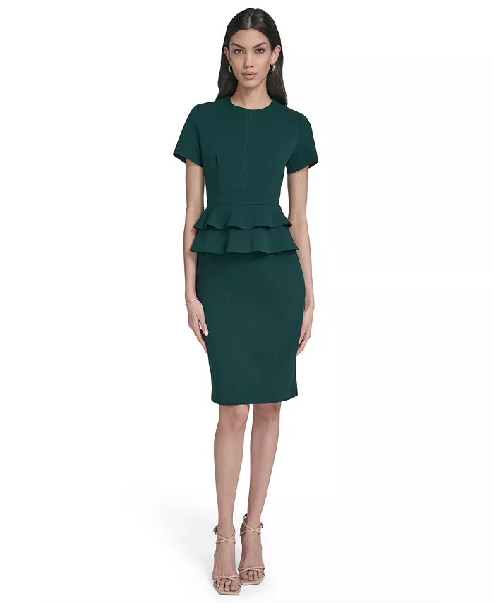 Женское платье-футляр с короткими рукавами и баской Calvin Klein, зеленый
Женское платье-футляр с короткими рукавами и баской Calvin Klein, зеленый