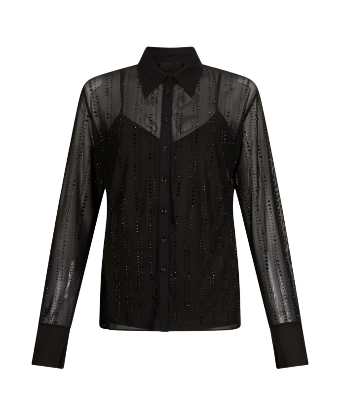 Черная блузка-рубашка с тюлевой накладкой Liu Jo, черный
Черная блузка-рубашка с тюлевой накладкой Liu Jo, черный