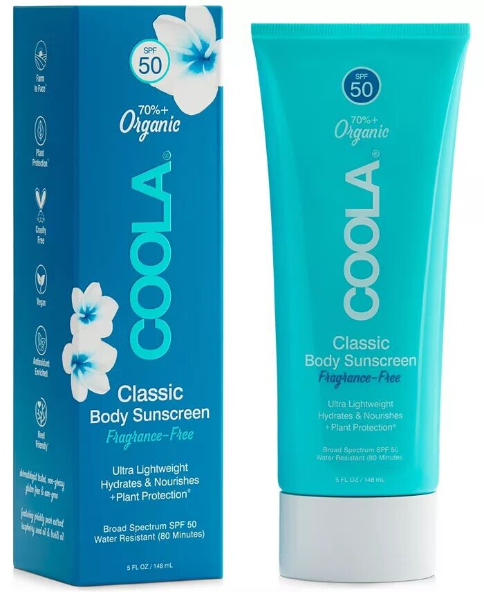 Классический солнцезащитный лосьон для тела SPF 50 Coola
Классический солнцезащитный лосьон для тела SPF 50 Coola