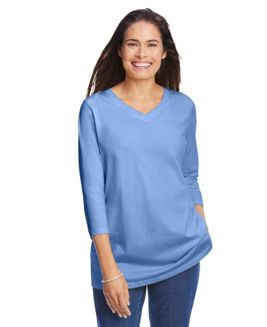 Футболка больших размеров с рукавами три четверти и V-образным вырезом Woman Within, French blue, Синий, Футболка больших размеров с рукавами три четверти и V-образным вырезом Woman Within, French blue
Футболка больших размеров с рукавами три четверти и V-образным вырезом Woman Within, French blue, Синий, Футболка больших размеров с рукавами три четверти и V-образным вырезом Woman Within, French blue