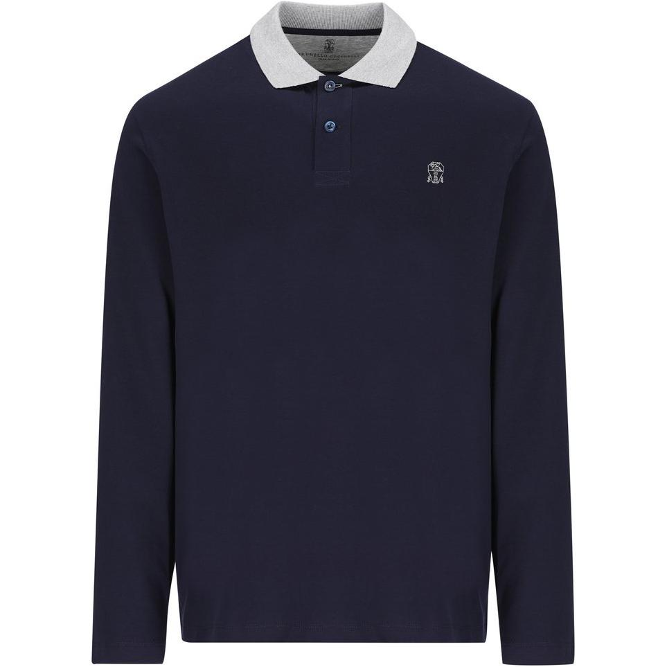 Поло с вышитым логотипом Brunello Cucinelli, синий
Поло с вышитым логотипом Brunello Cucinelli, синий