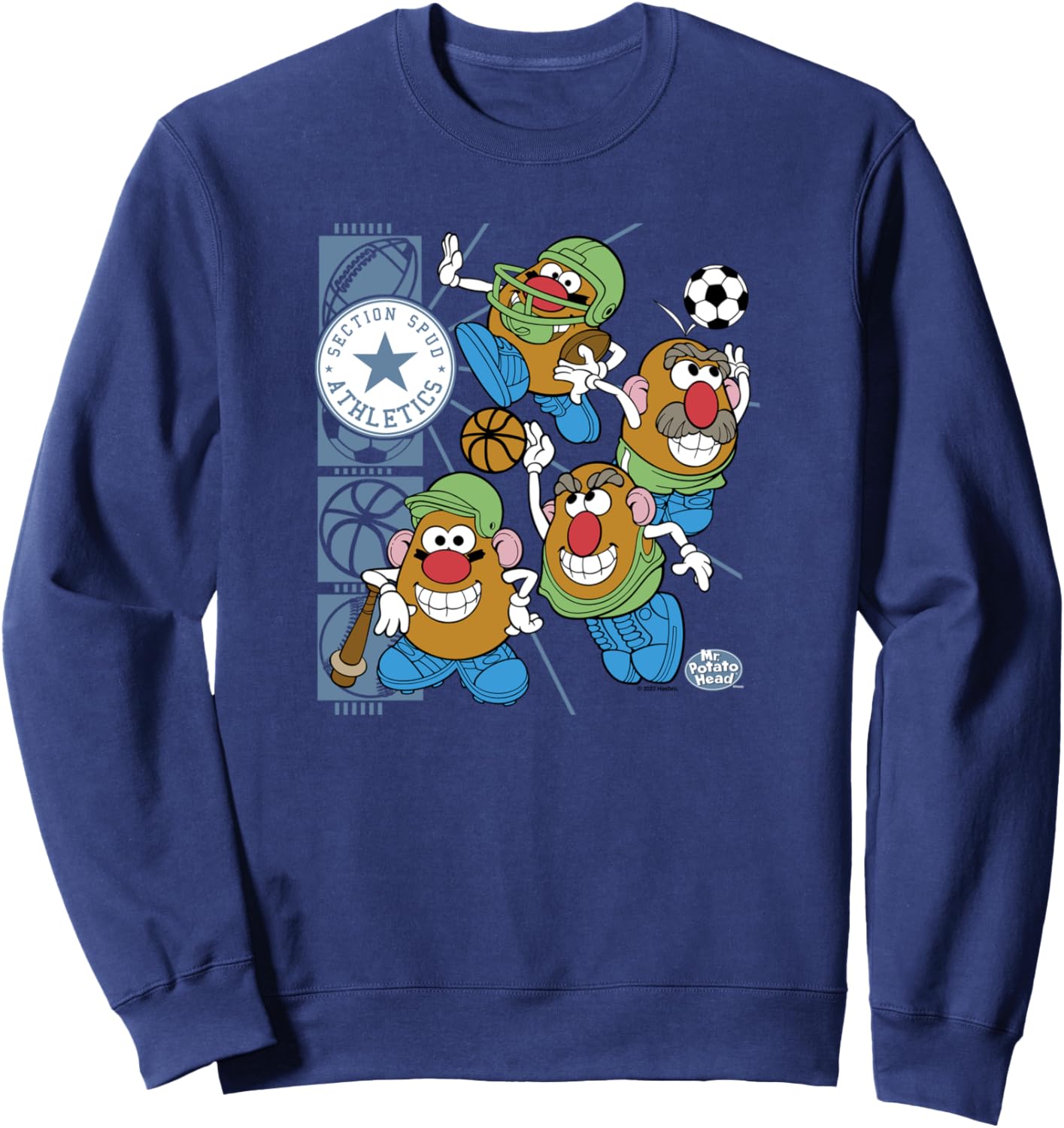 Толстовка с изображением Мистера Картофельной Головы, секция Spud Athletics, многопрофильный спортивный коллаж, синяя Mr. Potato Head
Толстовка с изображением Мистера Картофельной Головы, секция Spud Athletics, многопрофильный спортивный коллаж, синяя Mr. Potato Head