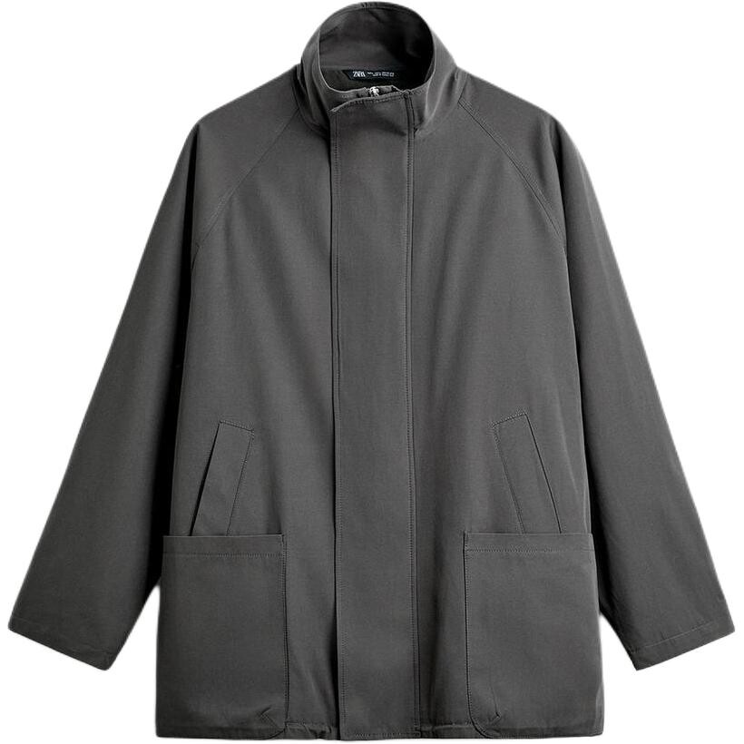 Пальто-парка мужское угольно-серый Zara 
Пальто-парка мужское угольно-серый Zara