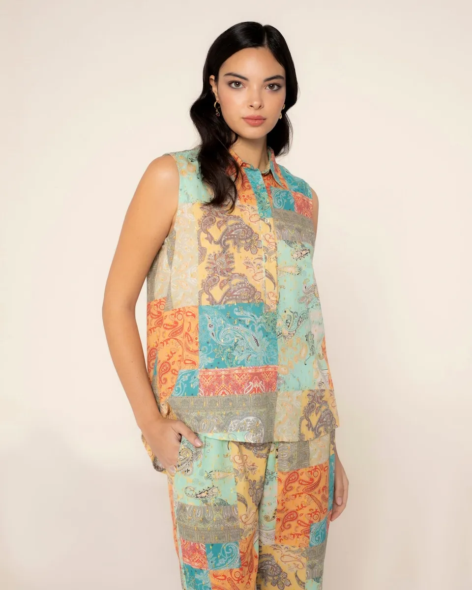 Женская блузка без рукавов с принтом пейсли Niza, многоцветный
Женская блузка без рукавов с принтом пейсли Niza, многоцветный