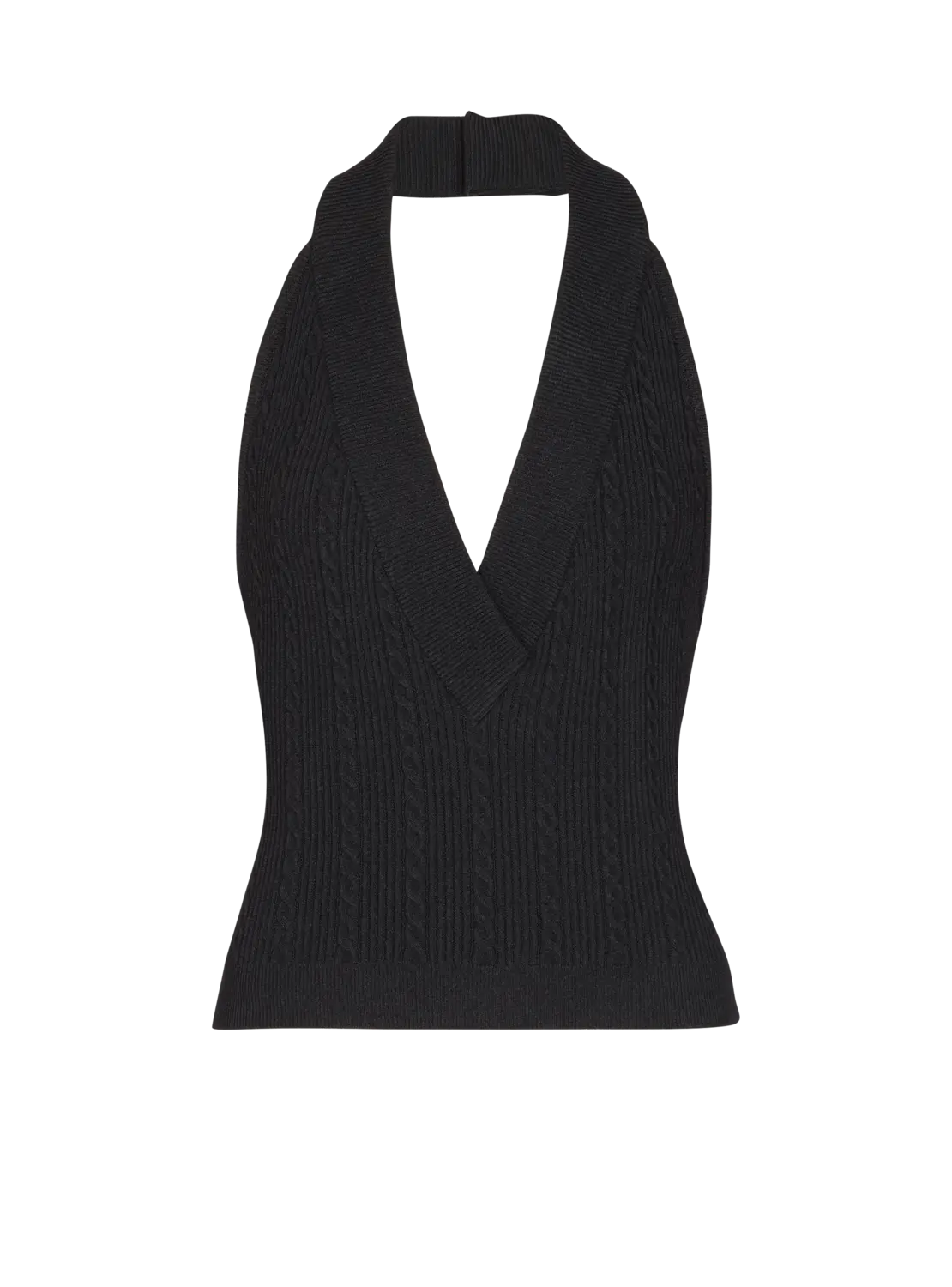 Топ-бандо с вязаным узором косичкой Balmain, белый/черный
Топ-бандо с вязаным узором косичкой Balmain, белый/черный