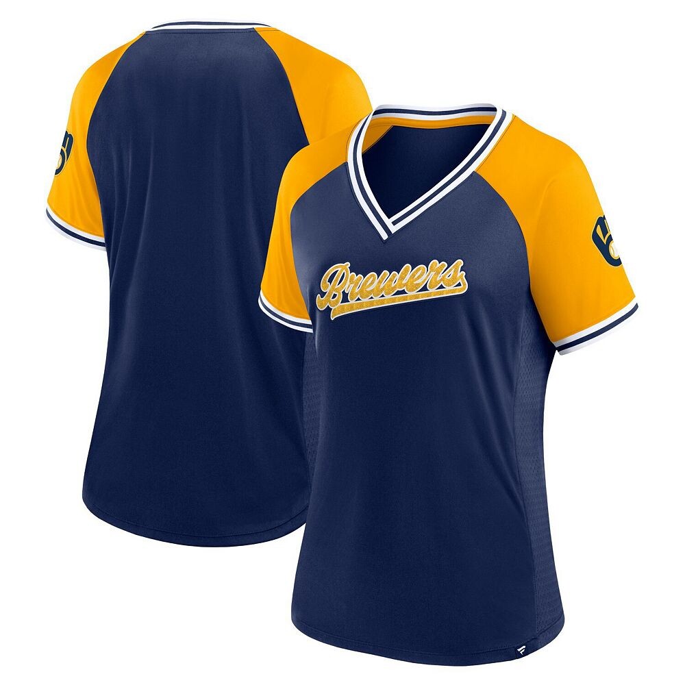 Женская темно-синяя футболка Fanatics Milwaukee Brewers Glitz & Glam League Diva Raglan с v-образным вырезом, цвет Brw Navy
Женская темно-синяя футболка Fanatics Milwaukee Brewers Glitz & Glam League Diva Raglan с v-образным вырезом, цвет Brw Navy