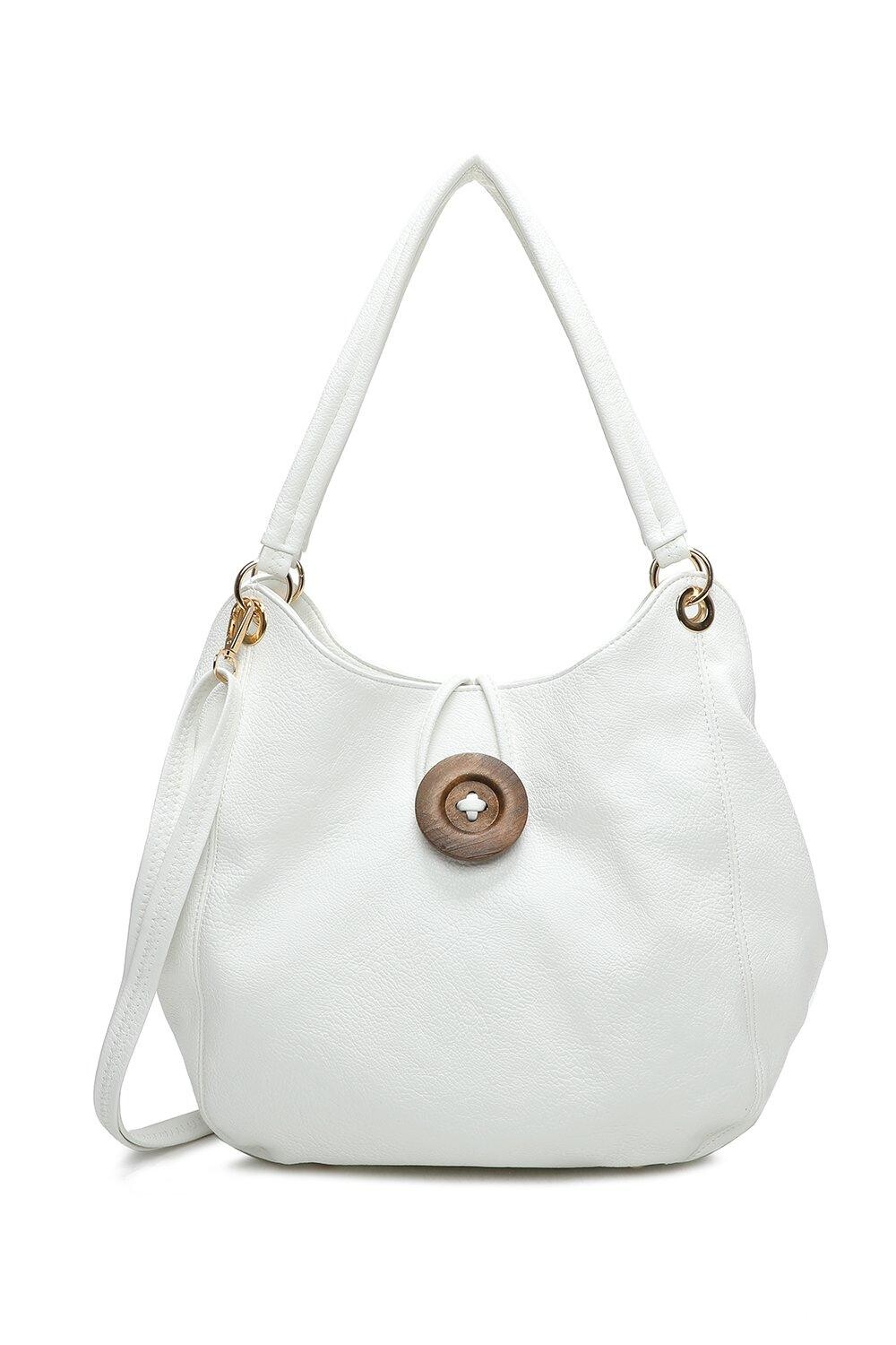 Сумка на плечо из искусственной кожи с тремя отделениями Hava Button Design Fontanella Fashion, белый
Сумка на плечо из искусственной кожи с тремя отделениями Hava Button Design Fontanella Fashion, белый