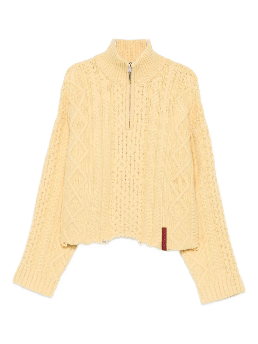 Кабельный (или вязаный косами) свитер на молнии до половины Martine Rose, желтый
Кабельный (или вязаный косами) свитер на молнии до половины Martine Rose, желтый