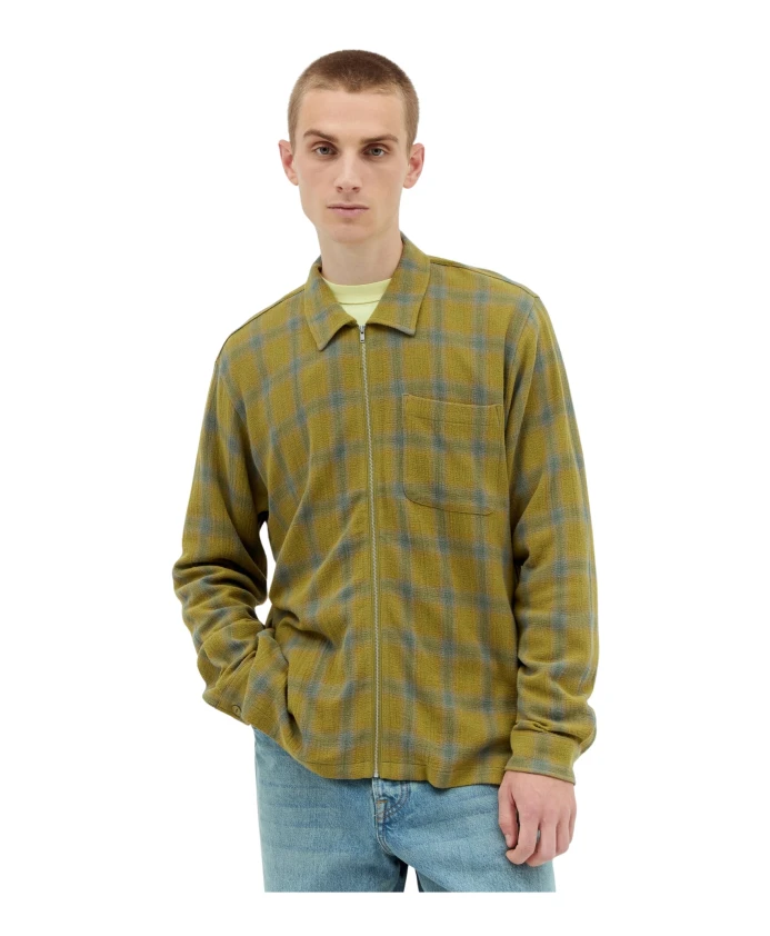 Рубашка из хлопка в клетку с застежкой молнией спереди Stüssy, зеленый
Рубашка из хлопка в клетку с застежкой молнией спереди Stüssy, зеленый