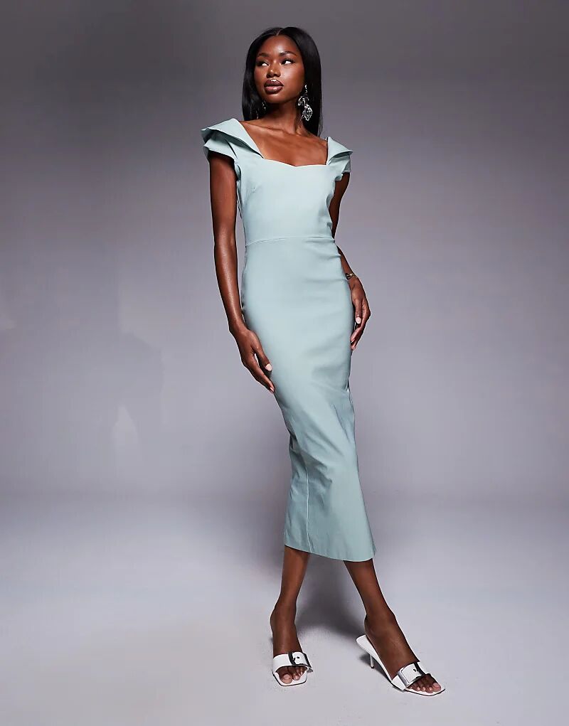 Платье Vesper bengaline с драпировкой на рукавах и мидакси в цвете шалфея
Платье Vesper bengaline с драпировкой на рукавах и мидакси в цвете шалфея