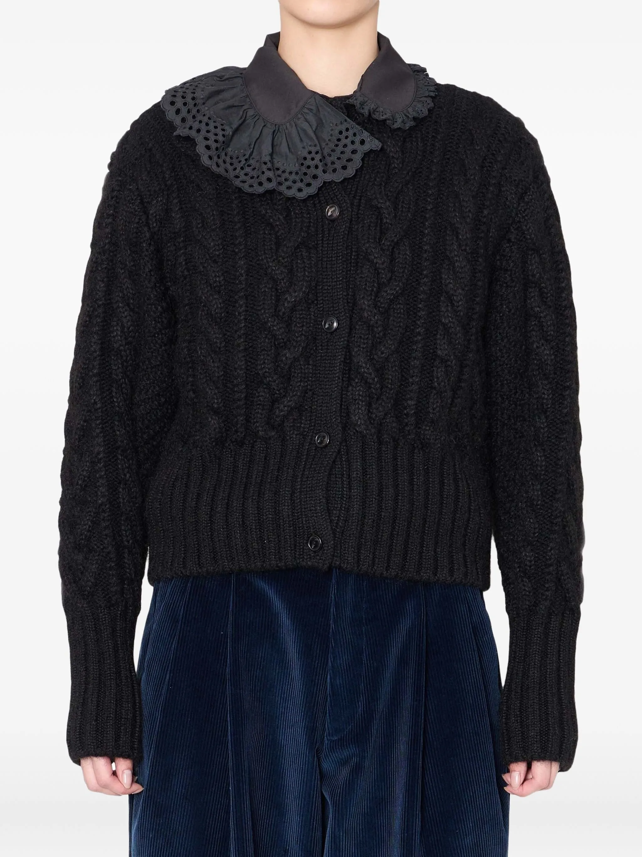 Кардиган с контрастным воротником Kolor, черный
Кардиган с контрастным воротником Kolor, черный