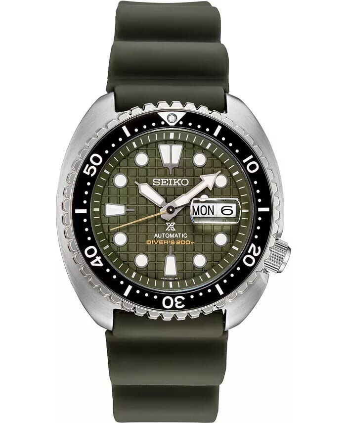 Мужские автоматические часы Prospex King Turtle Green с силиконовым ремешком, 45 мм — специальная серия Seiko
Мужские автоматические часы Prospex King Turtle Green с силиконовым ремешком, 45 мм — специальная серия Seiko