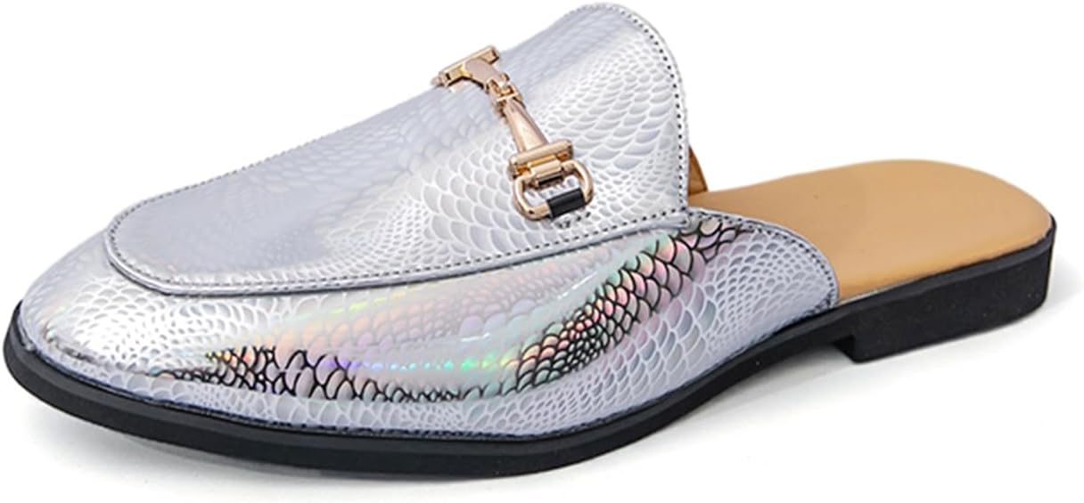 Мужские лоферы Abborora с отделкой из лакированной кожи, без задника, с металлической цепочкой, модные туфли на плоской подошве, мягкие, с нескользящей подошвой, повседневные шлепанцы-сандалии, серебро
Мужские лоферы Abborora с отделкой из лакированной кожи, без задника, с металлической цепочкой, модные туфли на плоской подошве, мягкие, с нескользящей подошвой, повседневные шлепанцы-сандалии, серебро