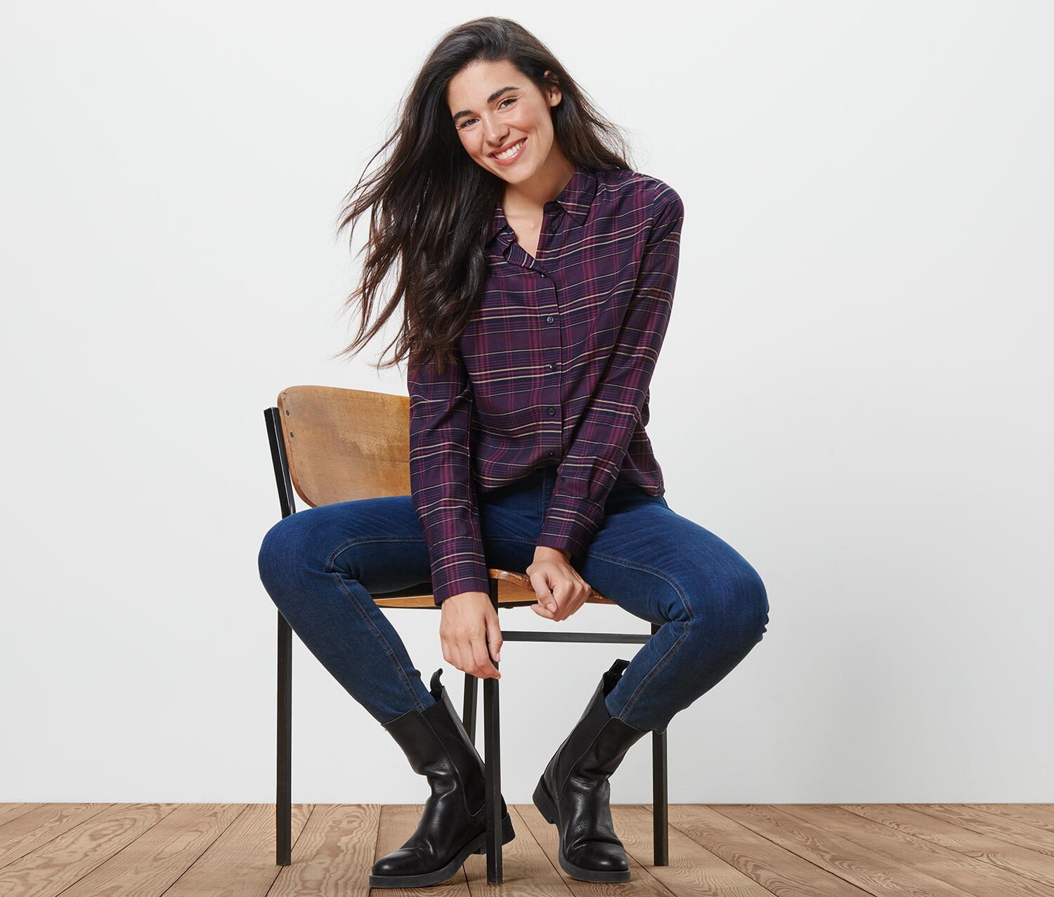 Блузка-рубашка в клетку Tchibo
Блузка-рубашка в клетку Tchibo