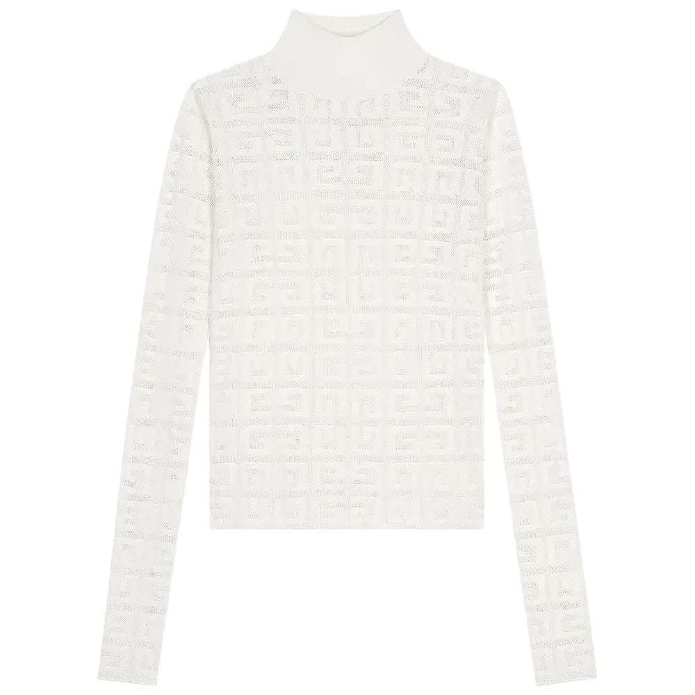 Монограммированный ажурный свитер с эффектом стрейч 'Ярко-розовый' Givenchy, Экрю
Монограммированный ажурный свитер с эффектом стрейч 'Ярко-розовый' Givenchy, Экрю