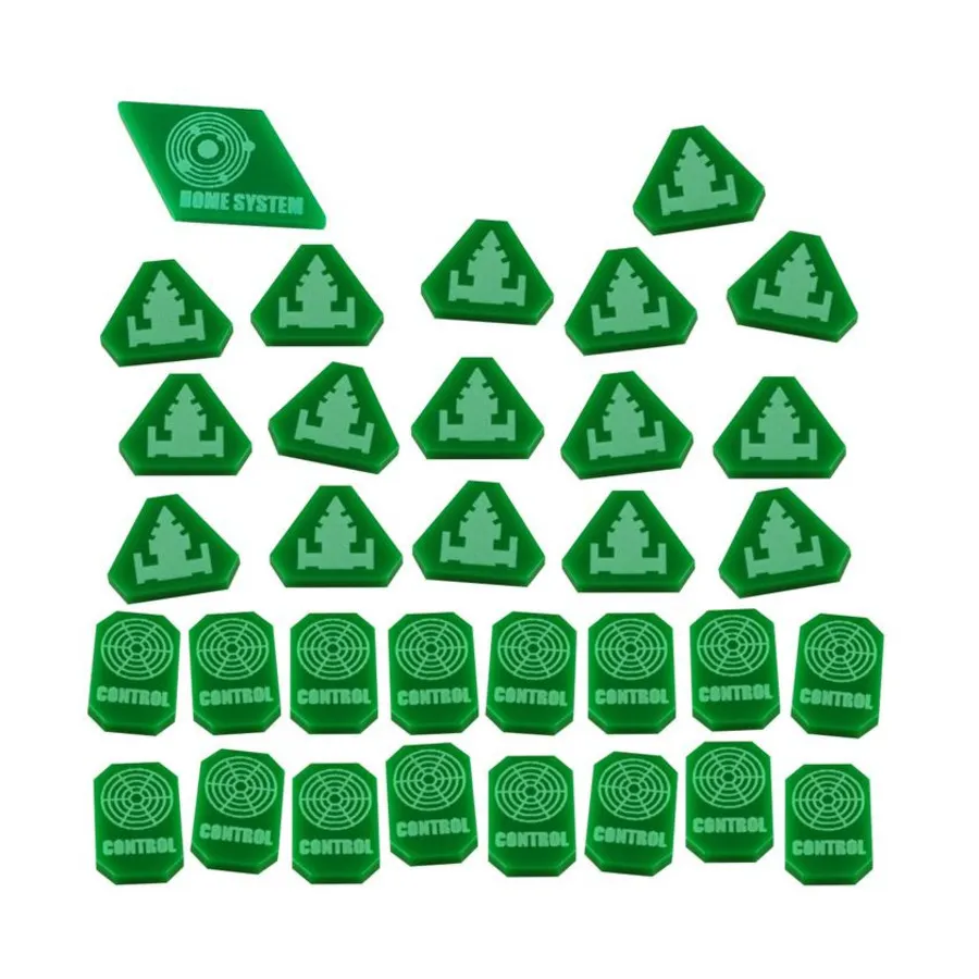 Набор жетонов управления и контроля — зеленый (33), Twilight Imperium 4th Edition Gaming Accessories (Litko Aerosystems)
Набор жетонов управления и контроля — зеленый (33), Twilight Imperium 4th Edition Gaming Accessories (Litko Aerosystems)