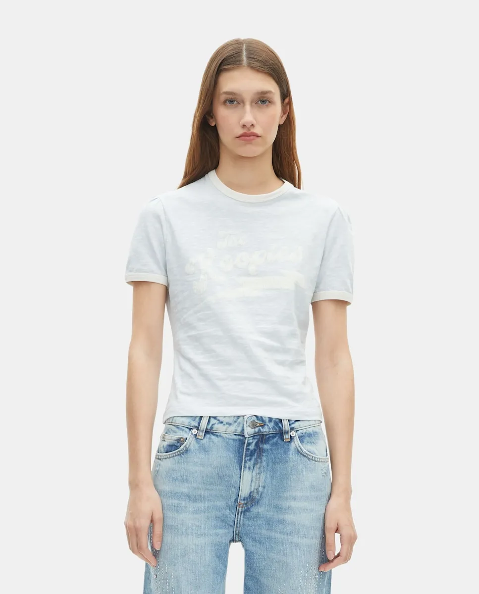 Женская футболка с принтом The Kooples, светло-голубой 
Женская футболка с принтом The Kooples, светло-голубой
