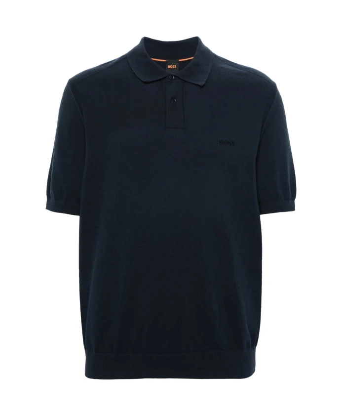 Тонко связанный свитер поло Hugo, синий
Тонко связанный свитер поло Hugo, синий
