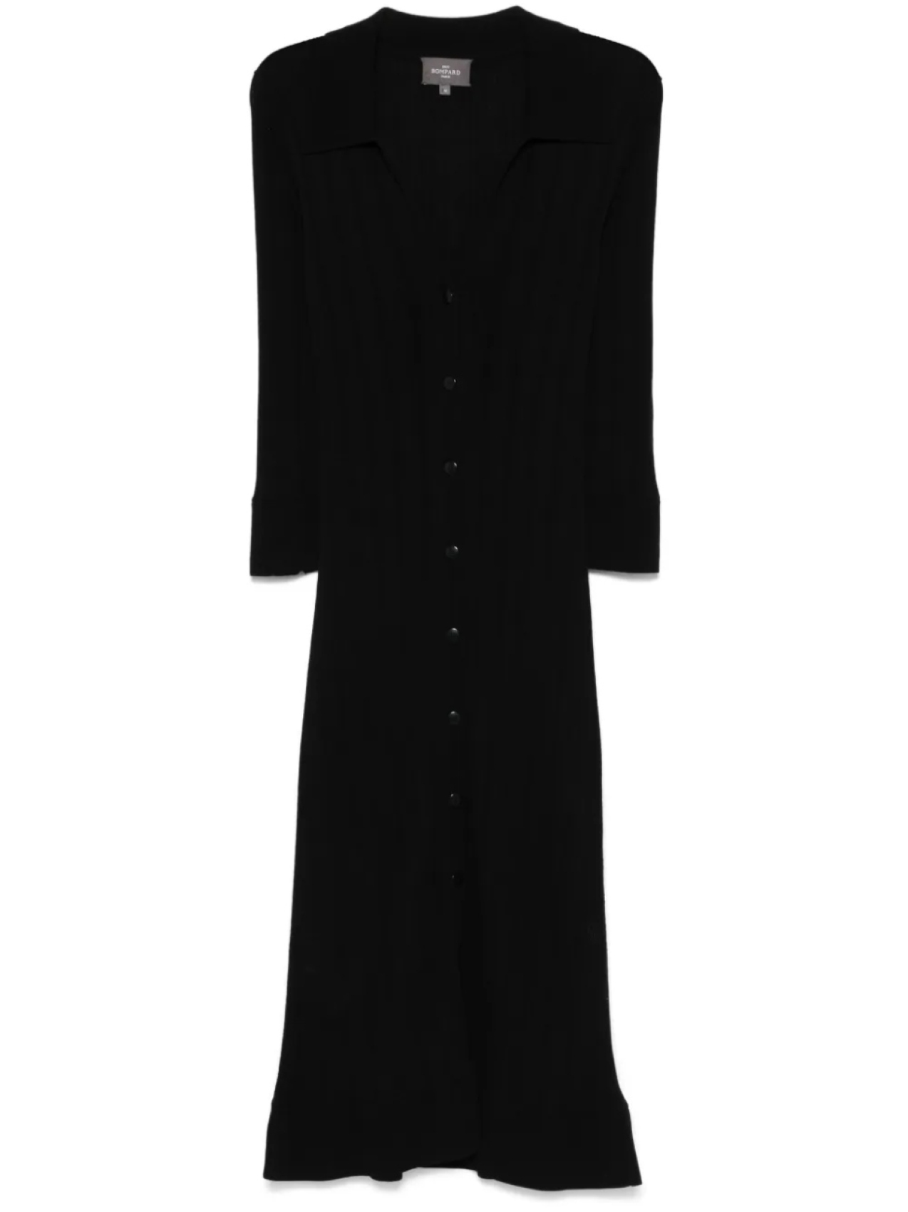 Eric Bompard платье миди в рубчик, черный 
Eric Bompard платье миди в рубчик, черный