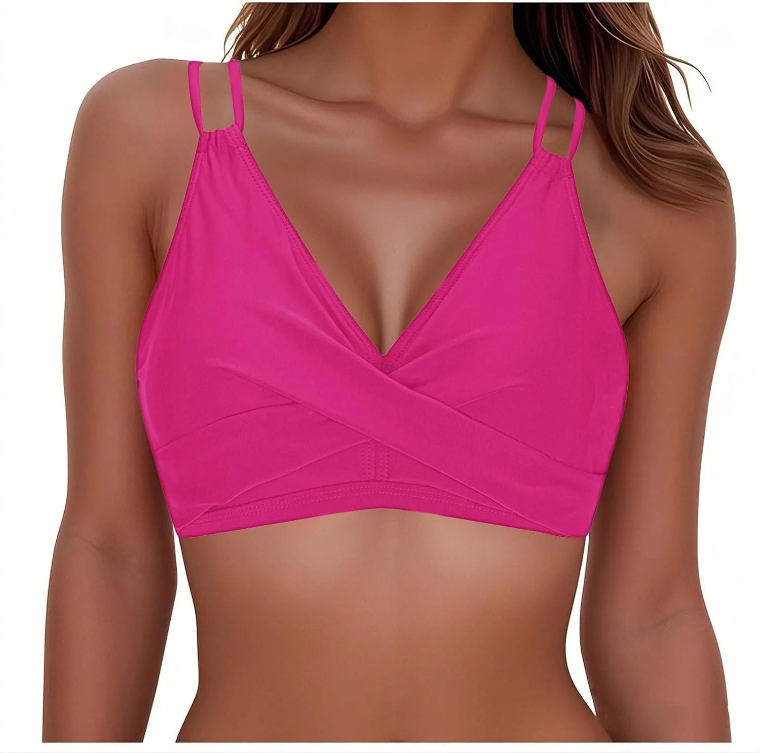 Женский топ для купальника с V-образным вырезом и завязками
Женский топ для купальника с V-образным вырезом и завязками