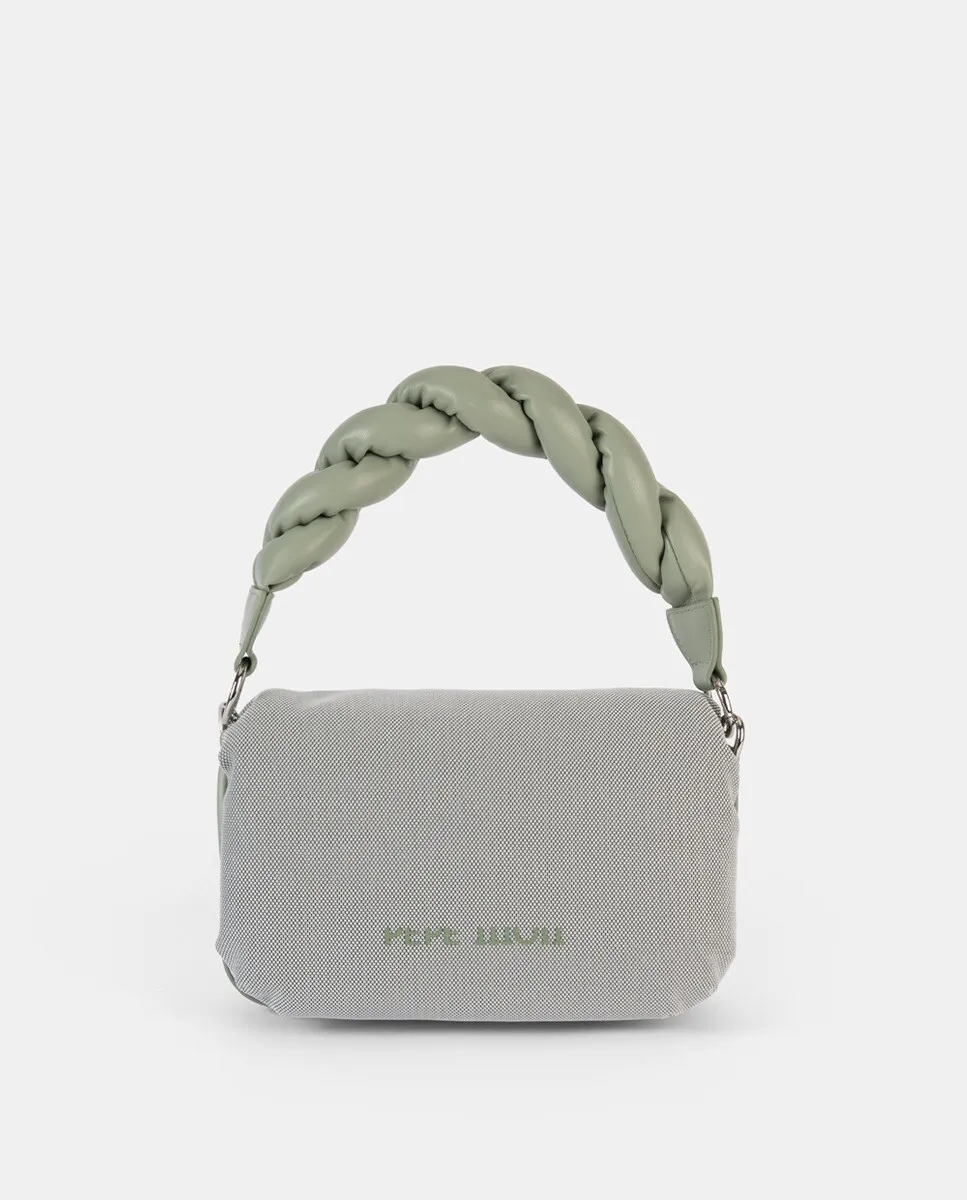 Тканевая сумка с клапаном и двухрядной плетеной ручкой Pepe Moll, зеленый
Тканевая сумка с клапаном и двухрядной плетеной ручкой Pepe Moll, зеленый