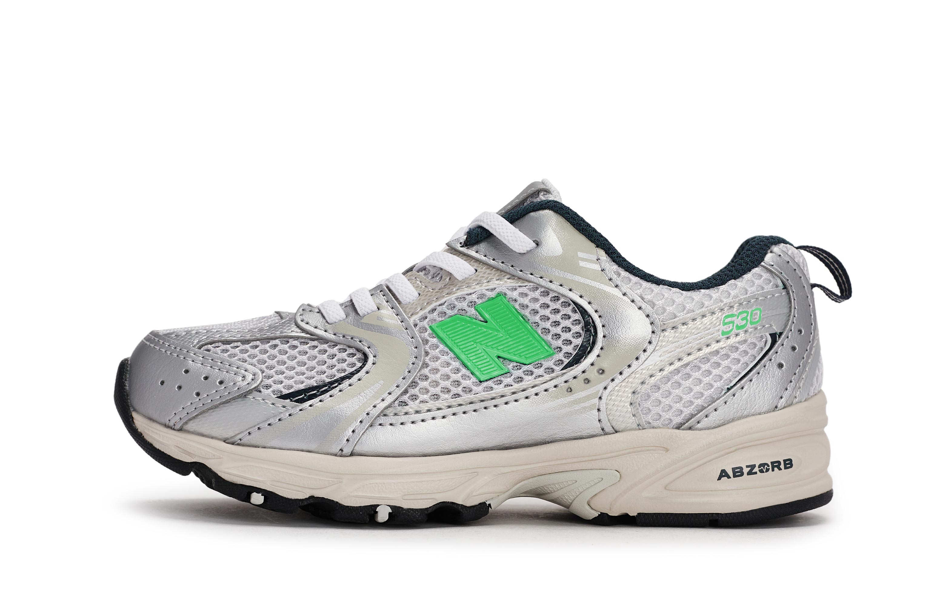 Детские кроссовки NB 530 с противоскользящим покрытием, устойчивые к истиранию и ударам, с низким верхом для повседневной носки New Balance, серый/зеленый/серебряный
Детские кроссовки NB 530 с противоскользящим покрытием, устойчивые к истиранию и ударам, с низким верхом для повседневной носки New Balance, серый/зеленый/серебряный