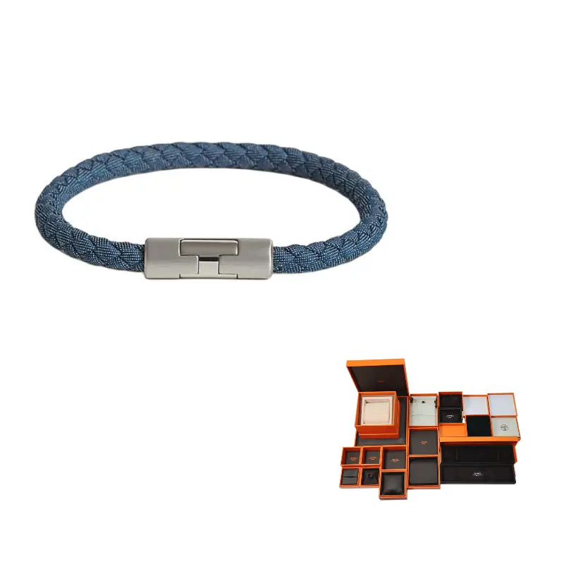 HERMES Позолоченный джинсовый браслет для мужчин blue
HERMES Позолоченный джинсовый браслет для мужчин blue