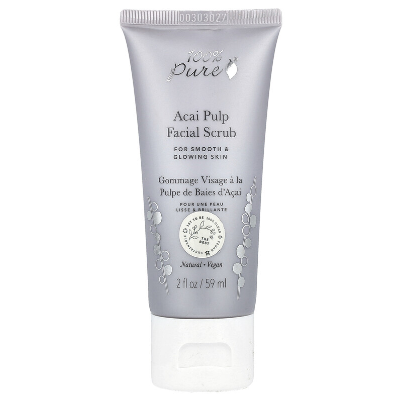 100% Pure, Скраб для лица из мякоти асаи, 59 мл (2 жидк. Унции) 
100% Pure, Скраб для лица из мякоти асаи, 59 мл (2 жидк. Унции)
