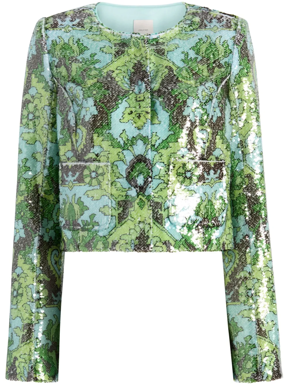 Куртка Damask Aspen с пайетками Cinq A Sept, синий 
Куртка Damask Aspen с пайетками Cinq A Sept, синий