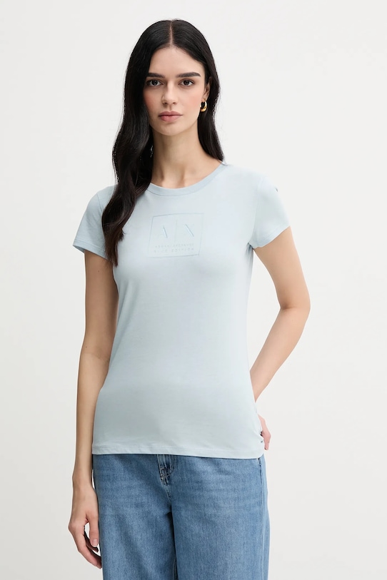 Хлопковая футболка Armani Exchange, синий 
Хлопковая футболка Armani Exchange, синий