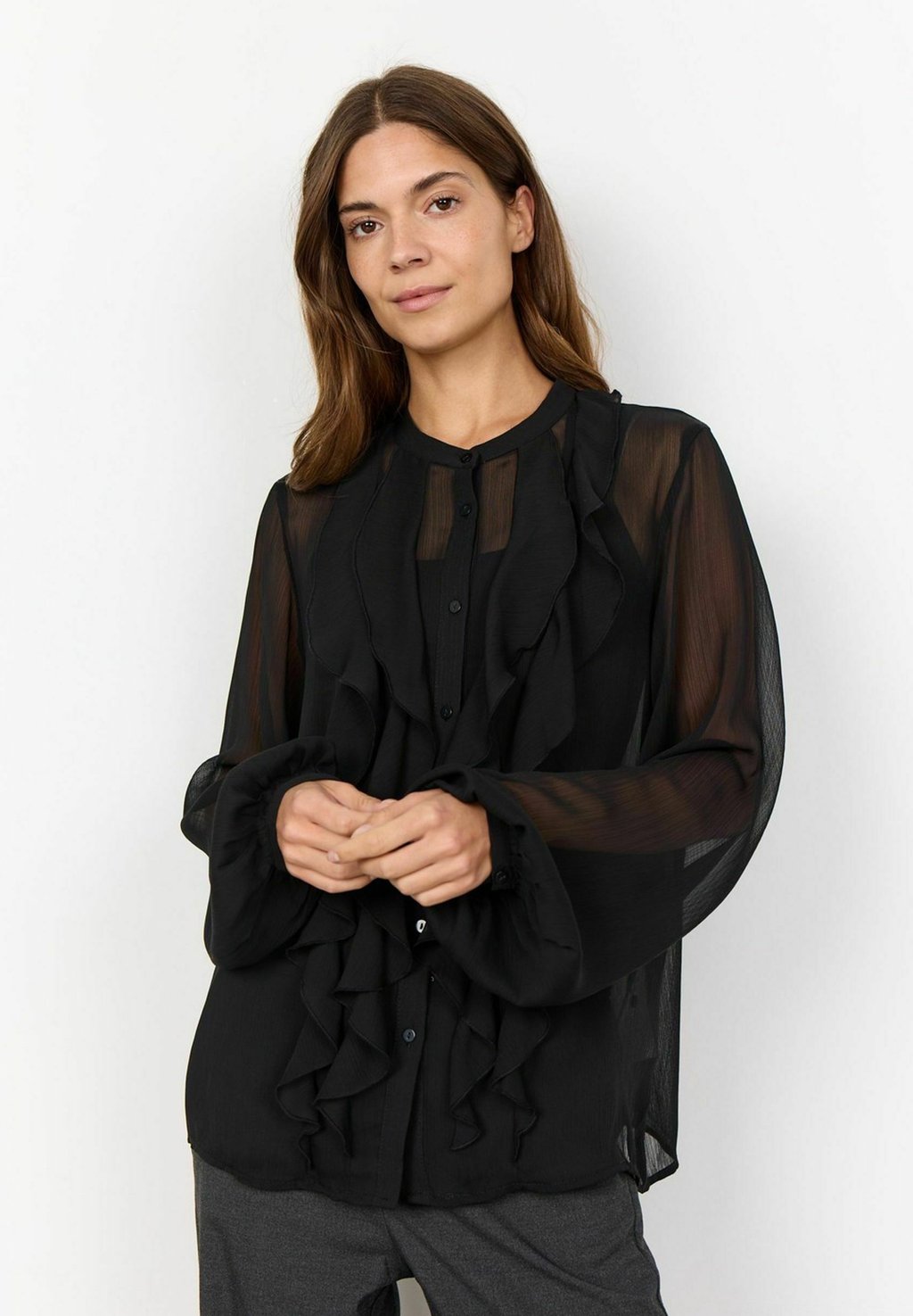 Блузка на пуговицах NAIA Soyaconcept, черный 
Блузка на пуговицах NAIA Soyaconcept, черный