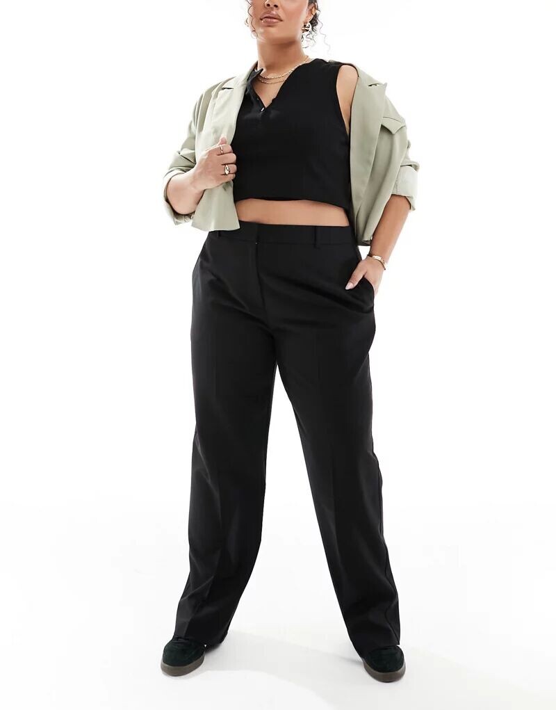 Черные узкие брюки прямого кроя ASOS Curve
Черные узкие брюки прямого кроя ASOS Curve