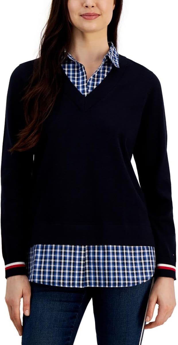 Многослойный хлопковый свитер Tommy Hilfiger Plus Size, Captaintrue Blue Multi
Многослойный хлопковый свитер Tommy Hilfiger Plus Size, Captaintrue Blue Multi