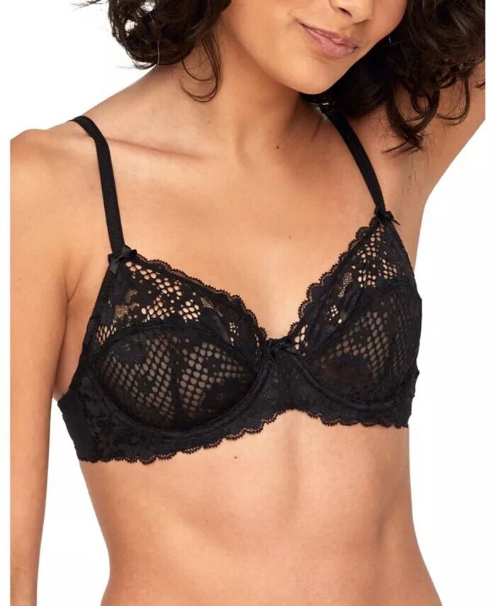 Женский бюстгальтер с полным покрытием Cinthia без подкладки Adore Me, черный 
Женский бюстгальтер с полным покрытием Cinthia без подкладки Adore Me, черный