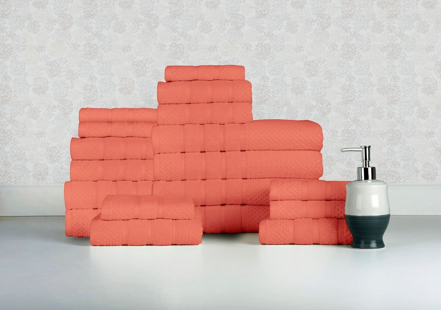 Bibb Home Набор полотенец из египетского хлопка, 18 предметов, цвет Popcorn Coral
Bibb Home Набор полотенец из египетского хлопка, 18 предметов, цвет Popcorn Coral