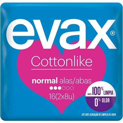 Гигиенические прокладки EVAX Cottonlike Normal Plus с крылышками, 16 шт.
Гигиенические прокладки EVAX Cottonlike Normal Plus с крылышками, 16 шт.