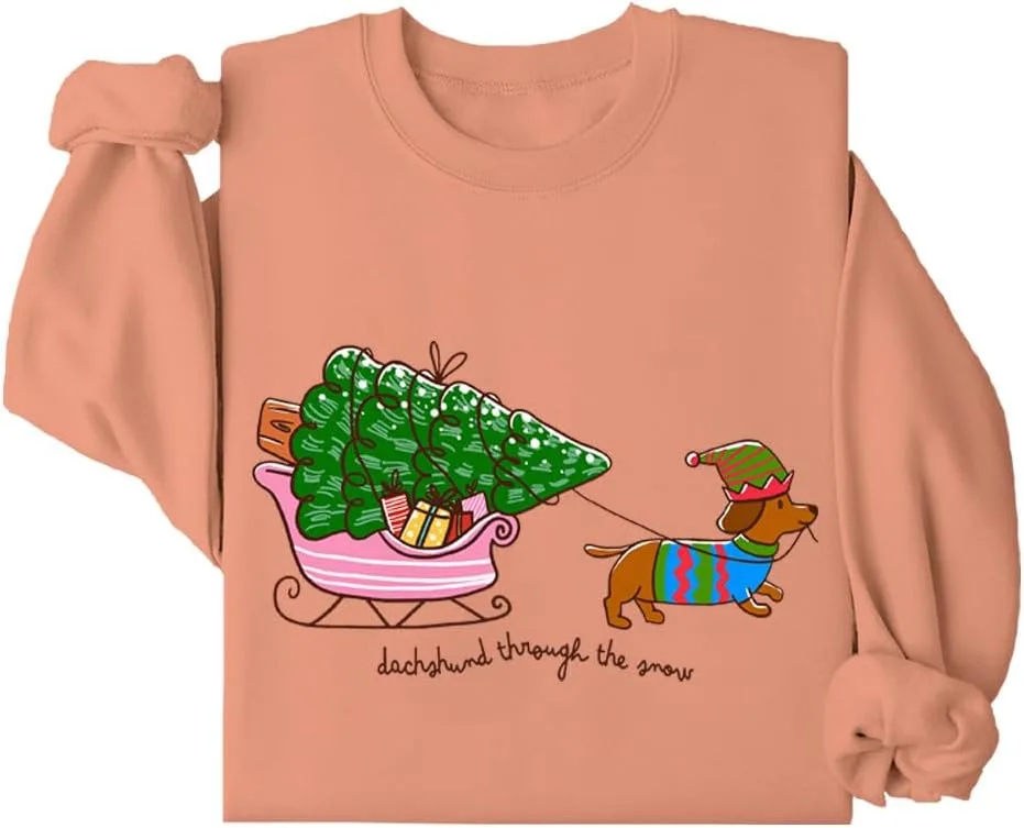 Свитшот с таксой в снегу, милый рождественский пуловер для мам собак SIMJEW
Свитшот с таксой в снегу, милый рождественский пуловер для мам собак SIMJEW