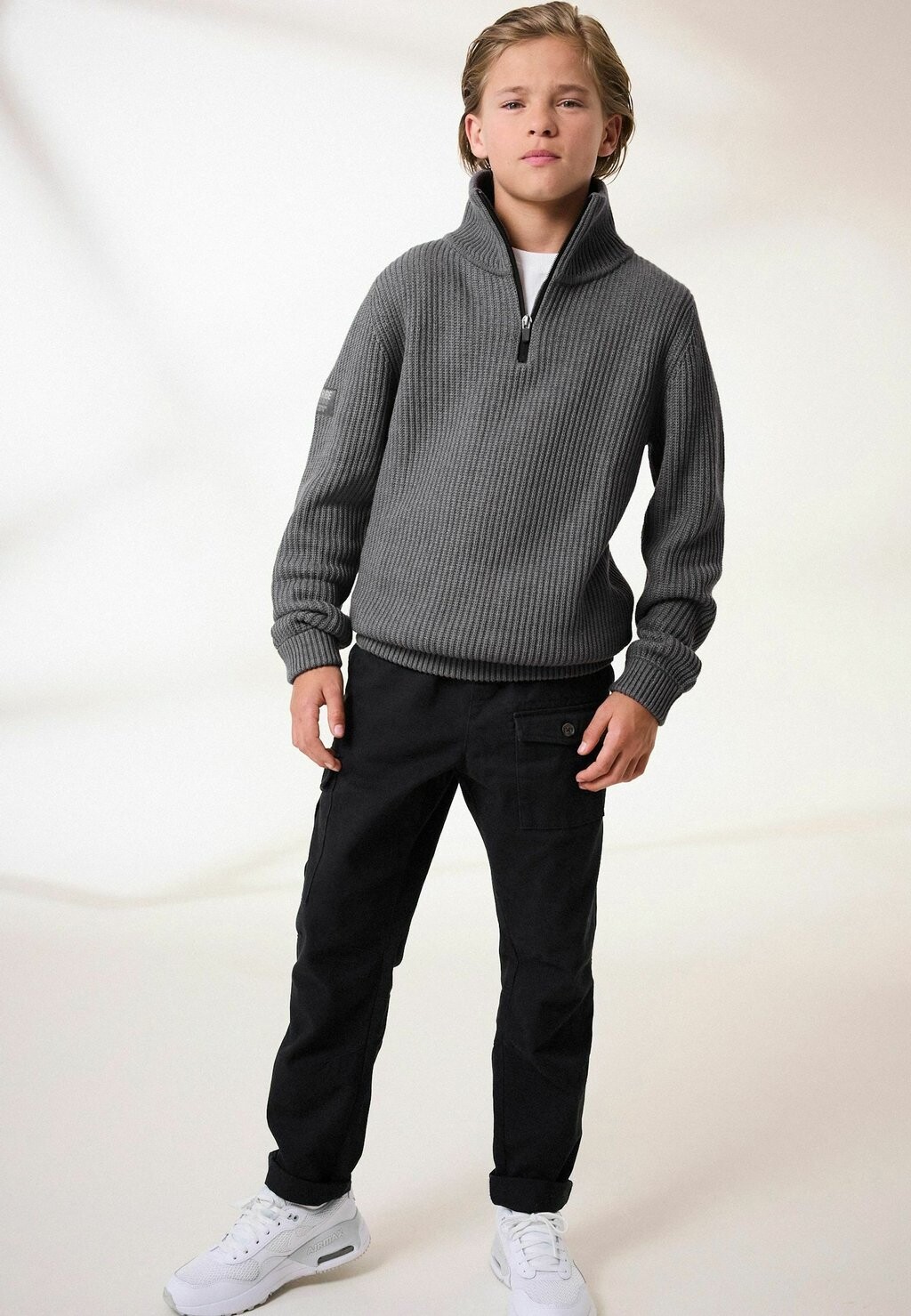 Джемпер UTILITY NECK REGULAR FIT Next, серый 
Джемпер UTILITY NECK REGULAR FIT Next, серый