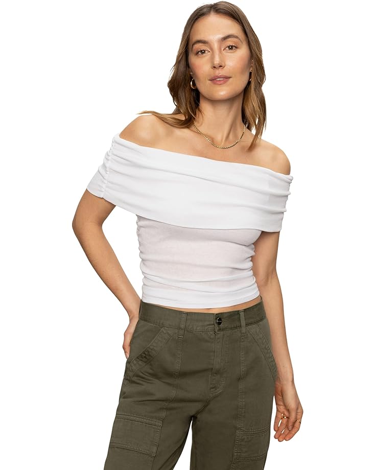 Футболка Sanctuary Off Shoulder Rib Tee, белый 
Футболка Sanctuary Off Shoulder Rib Tee, белый