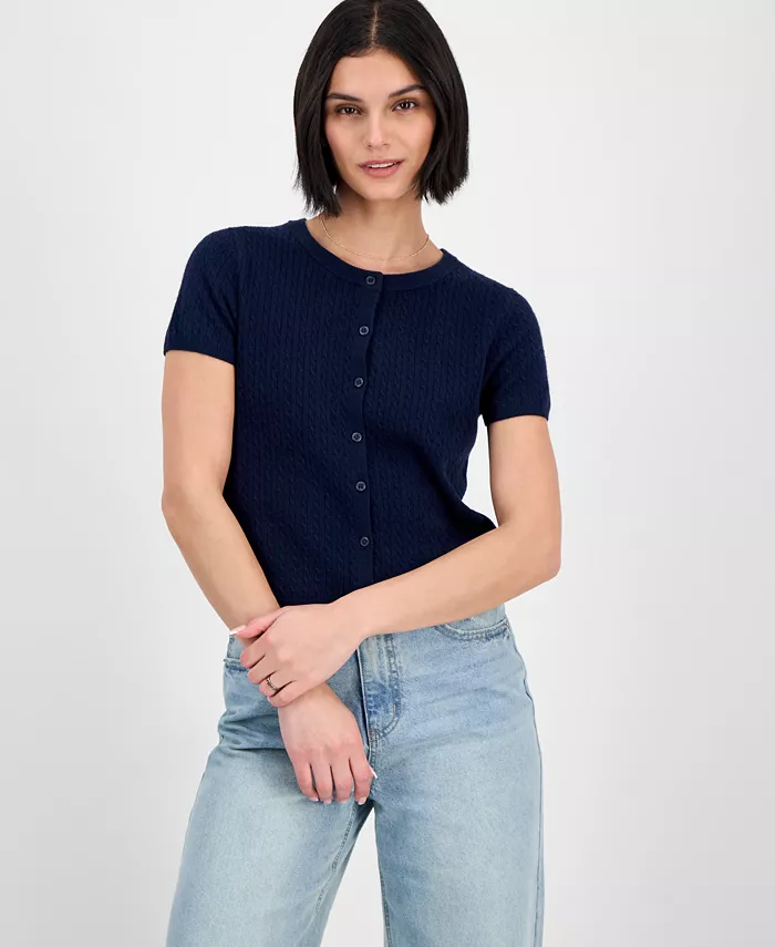 Юниорский свитер с короткими рукавами и круглым вырезом, вязаный косами Freshman, синий
Юниорский свитер с короткими рукавами и круглым вырезом, вязаный косами Freshman, синий