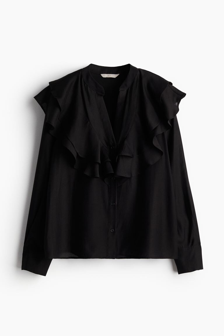 Блузка с воланами H&M, черный
Блузка с воланами H&M, черный