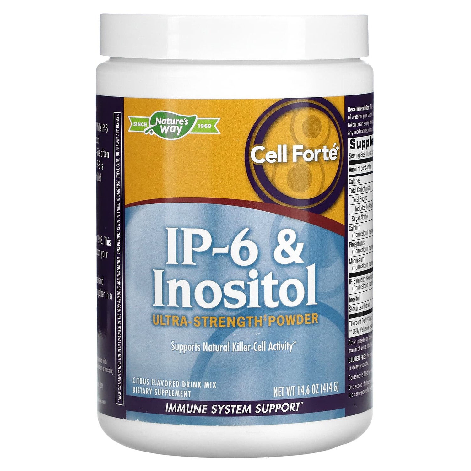 Nature's Way Cell Forte IP-6 и инозитол Ультра cила порошок цитрусовый аромат 14,6 унций (414 г)
Nature's Way Cell Forte IP-6 и инозитол Ультра cила порошок цитрусовый аромат 14,6 унций (414 г)