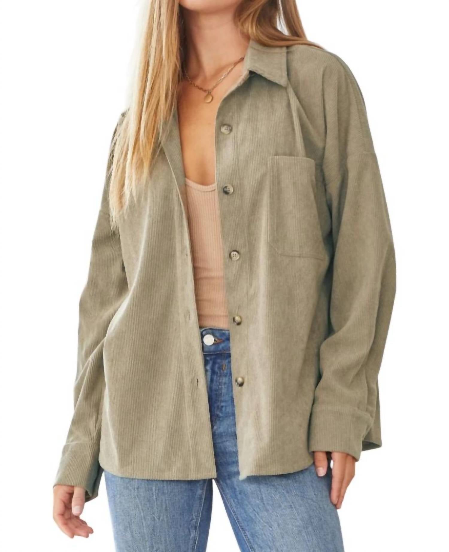 Вельветовый топ We Go Together на пуговицах в оливковом цвете ANDREE BY UNIT
Вельветовый топ We Go Together на пуговицах в оливковом цвете ANDREE BY UNIT