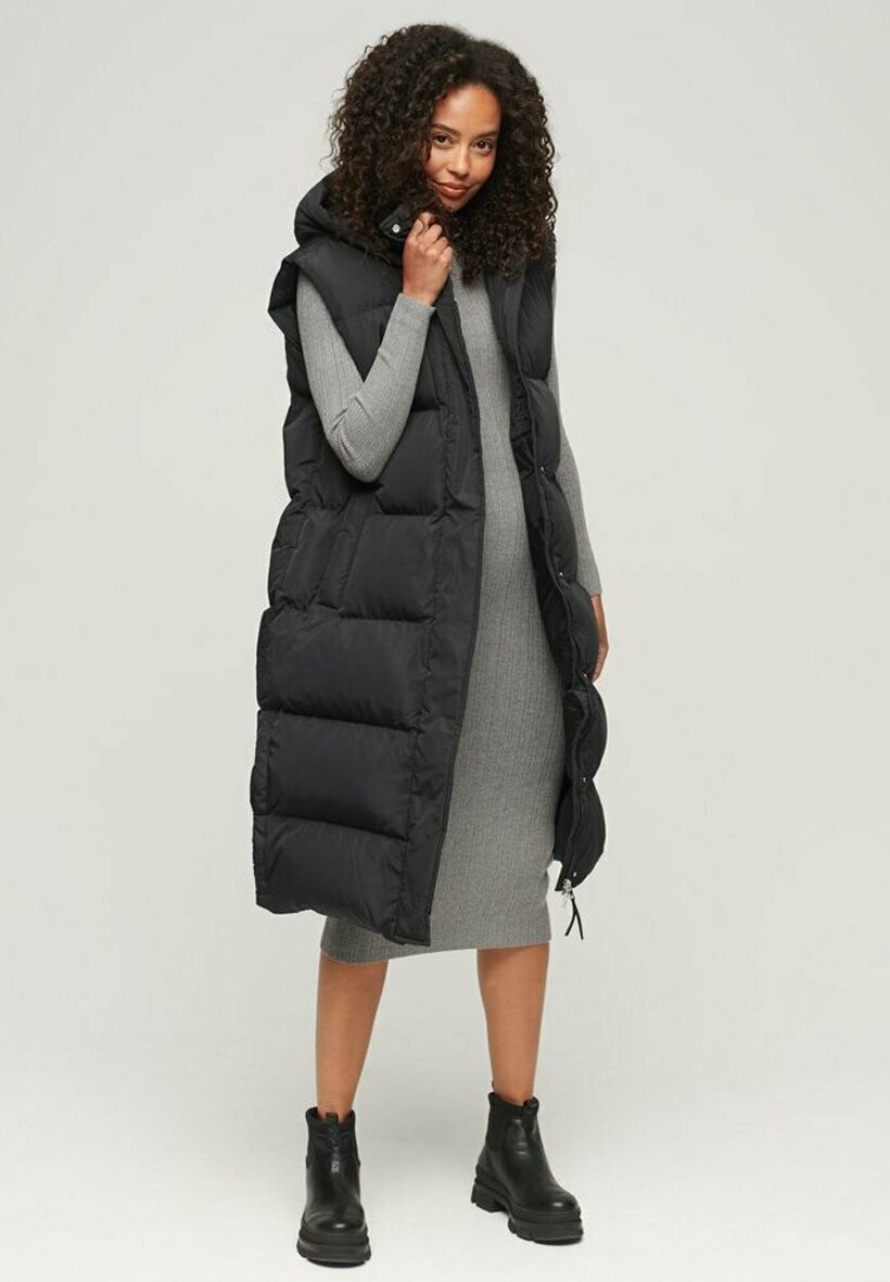 Жилет Superdry LONGLINE PUFFER, черный 
Жилет Superdry LONGLINE PUFFER, черный