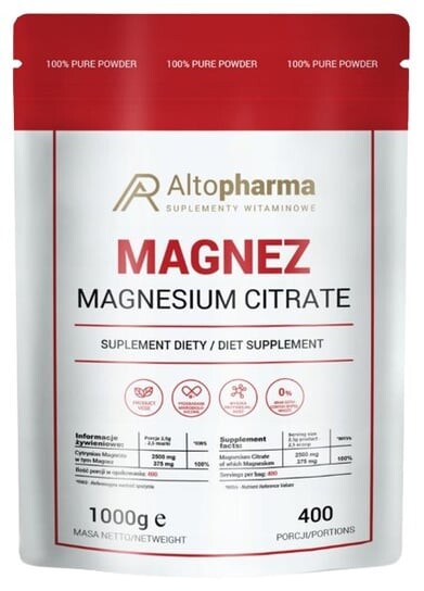 AltoPharma, Цитрат магния в порошке, 1000 г Inna marka
AltoPharma, Цитрат магния в порошке, 1000 г Inna marka